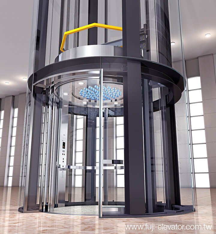 圓型透明電梯